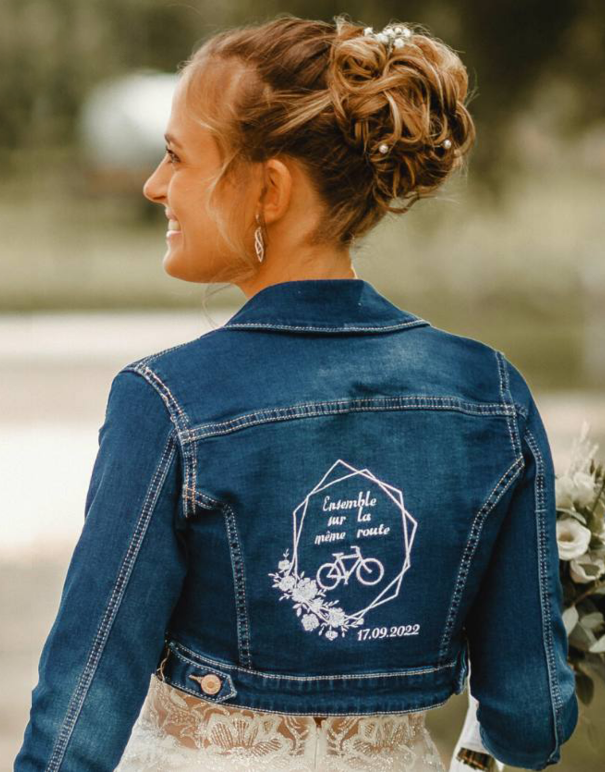 Veste En Jean Personnalis E Veste Mari E Unique Et L Gante